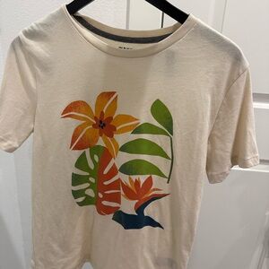 Urban Outfitters Beige Tropical Graphic Tee